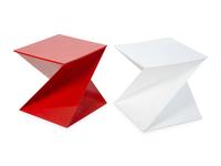A Pair of Italian Painted Origami Cube Side Tables