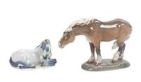 Two Royal Copenhagen Porcelain Figures Width of wider 12 1/4 inches. — SECOND HALF 20TH CENTURY