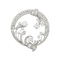 PLATINUM AND DIAMOND BROOCH