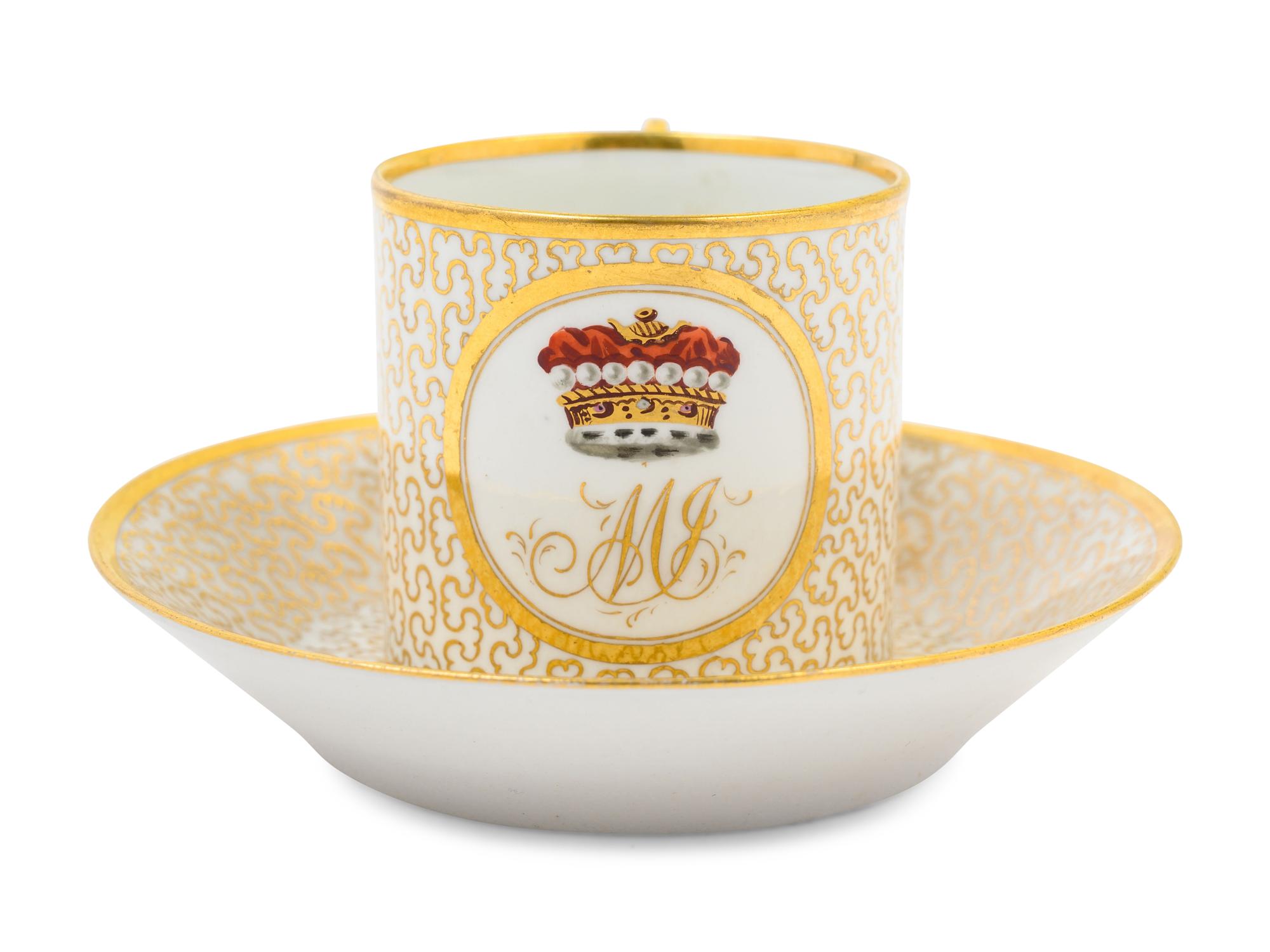 A Worcester Porcelain Cup and Saucer