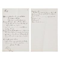 [Lincoln, Abraham] Leale, Charles A. Autograph Notes Recounting Lincoln's Assassination