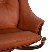 A Falcon Leather Armchair and Ottoman by Sigurd Ressell for Vatne Mobler