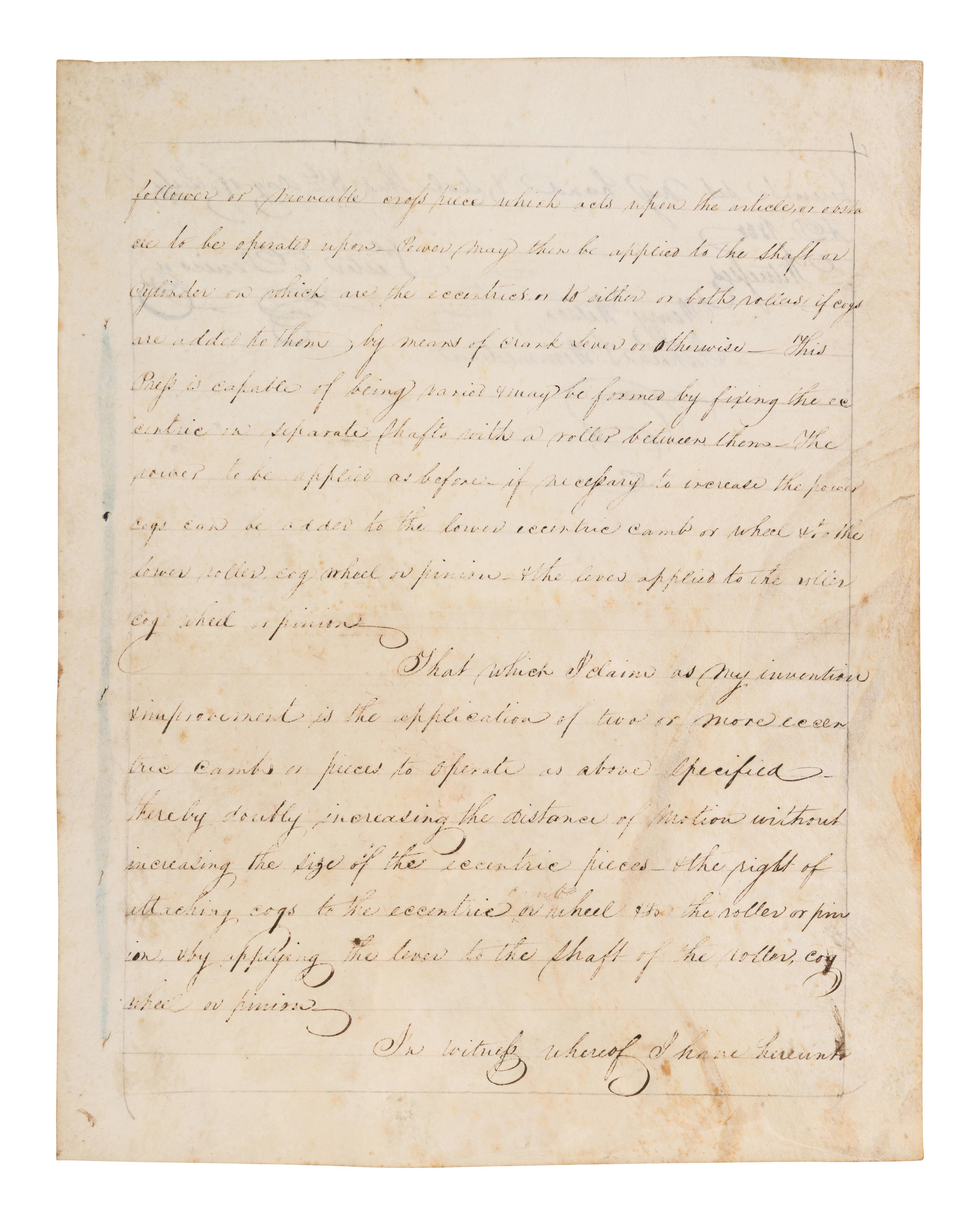 JACKSON, Andrew (1767-1845). Partly printed document signed ("Andrew Jackson"), as President, countersigned by Martin VAN BUREN (1782-1862) as Secretary of State, and J. MacPherson Berrien as Attorney General. 1 October 1830.