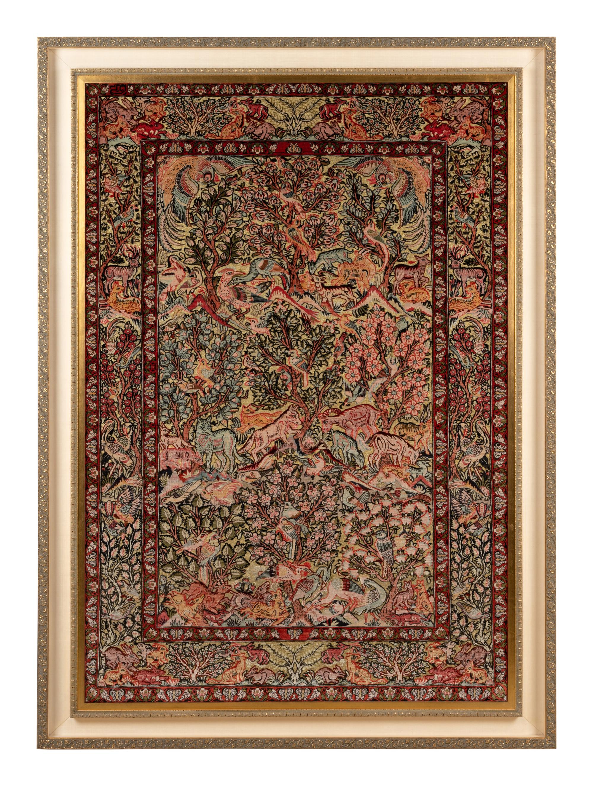 A Hereke or Kayseri Silk Rug