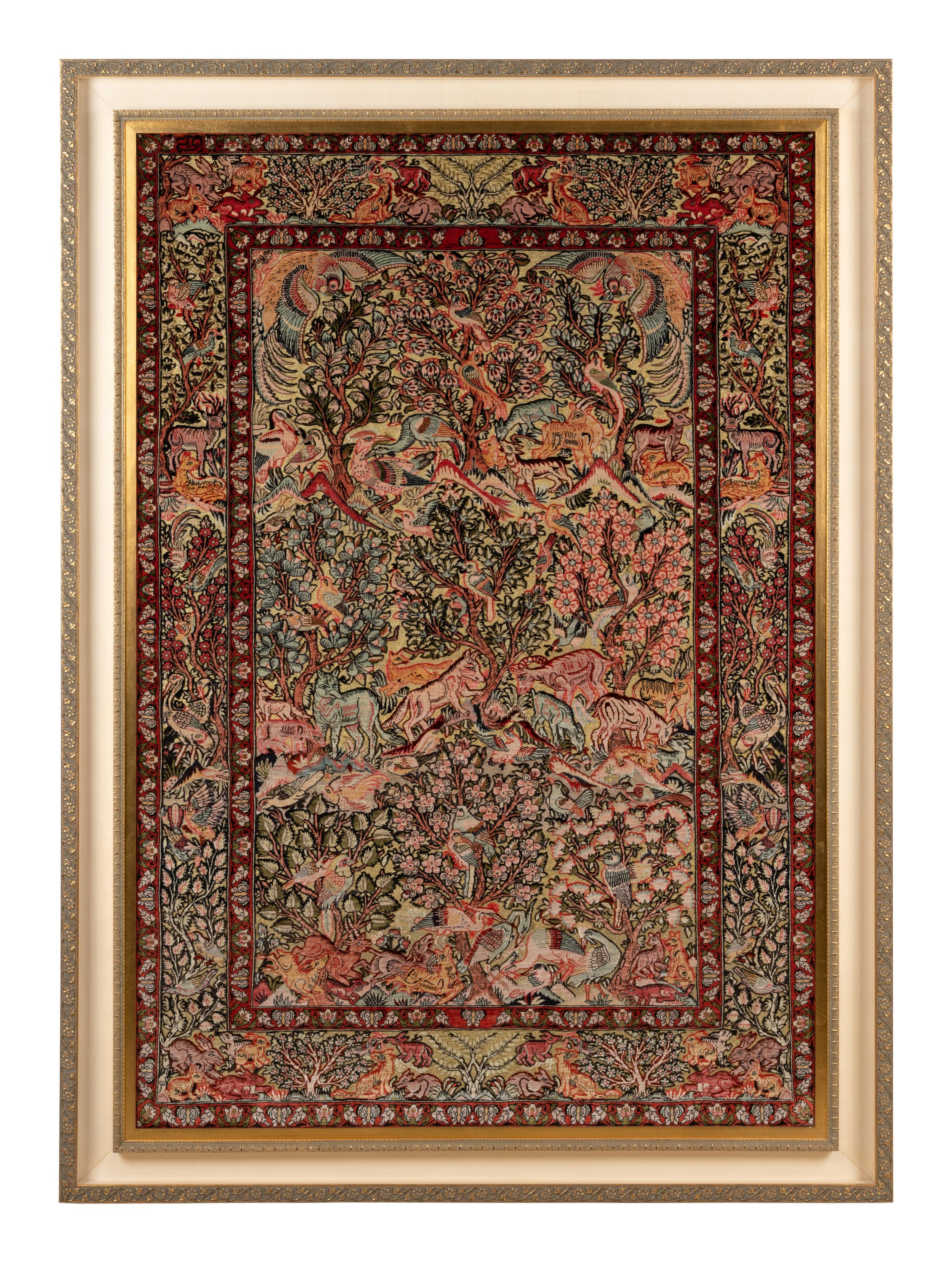 A Hereke or Kayseri Silk Rug