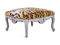 A Louis XV Style Carved and Painted Tabouret
