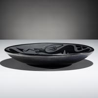 Blackware Pottery Plate, with Avanyu June 1966