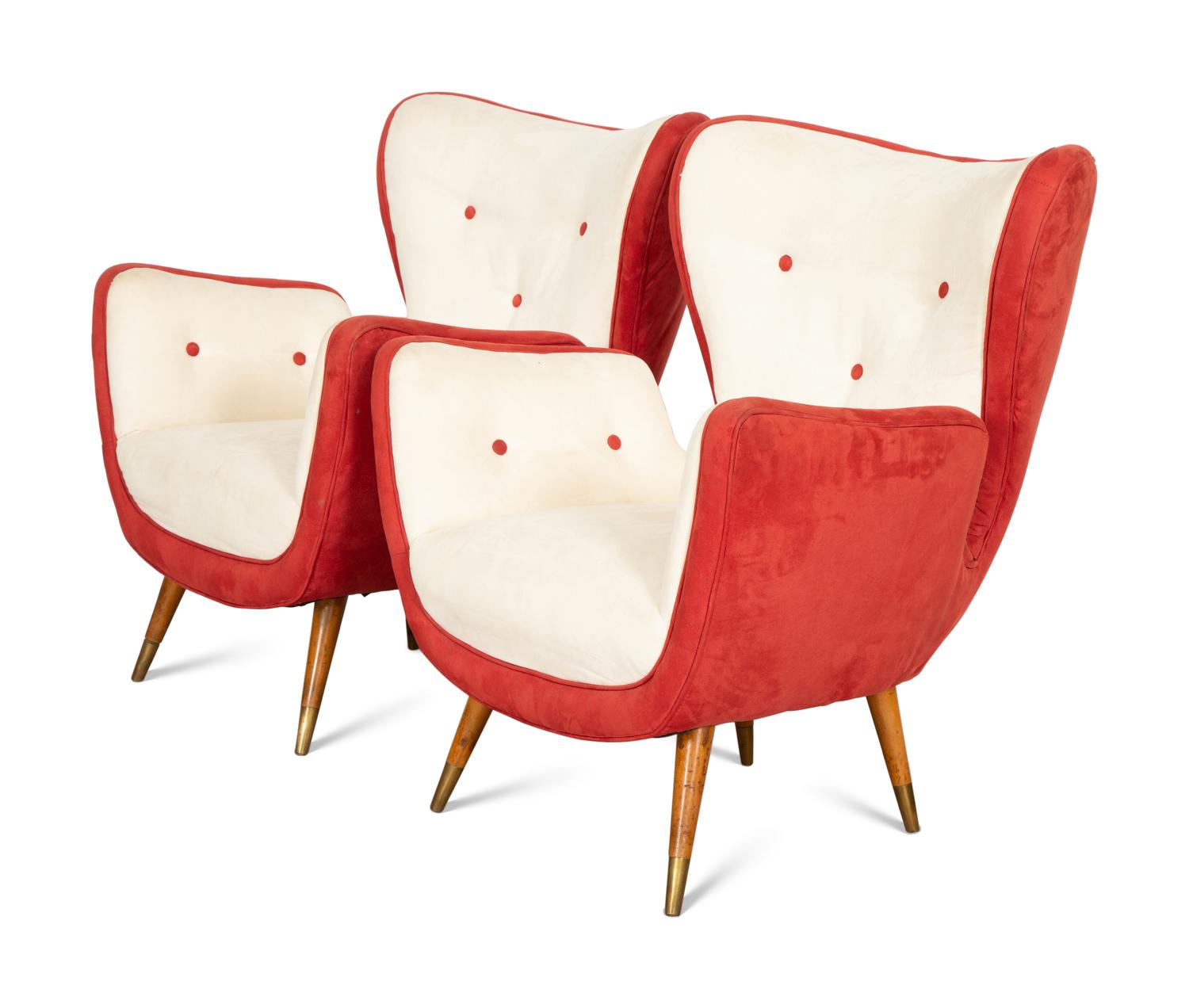 A Pair of Paolo Buffa (1903-1970) Modernist Italian Wing Chairs