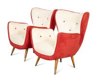 A Pair of Paolo Buffa (1903-1970) Modernist Italian Wing Chairs