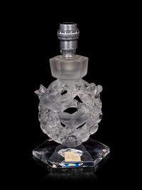 A Lalique Mesanges Table Lamp