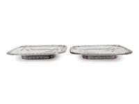 A Pair of French Silver Square Dishes