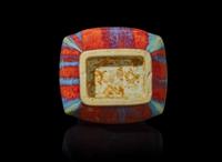 A Chinese flambe-glazed vase, Fanghu, Qianlong six-character incised seal mark 窯變釉方壺 乾隆六字款
