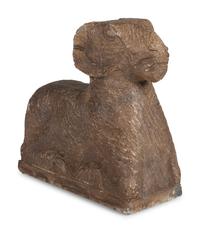 A Stone Ram Garden Sculpture