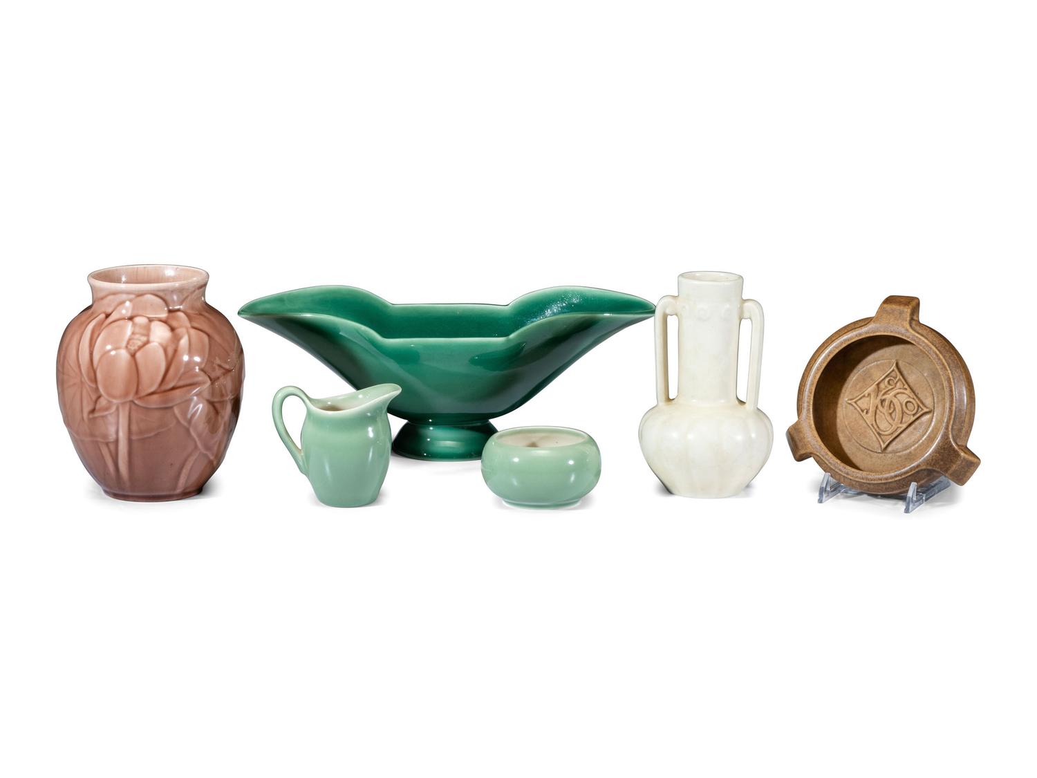 Six Rookwood Pottery Table Articles