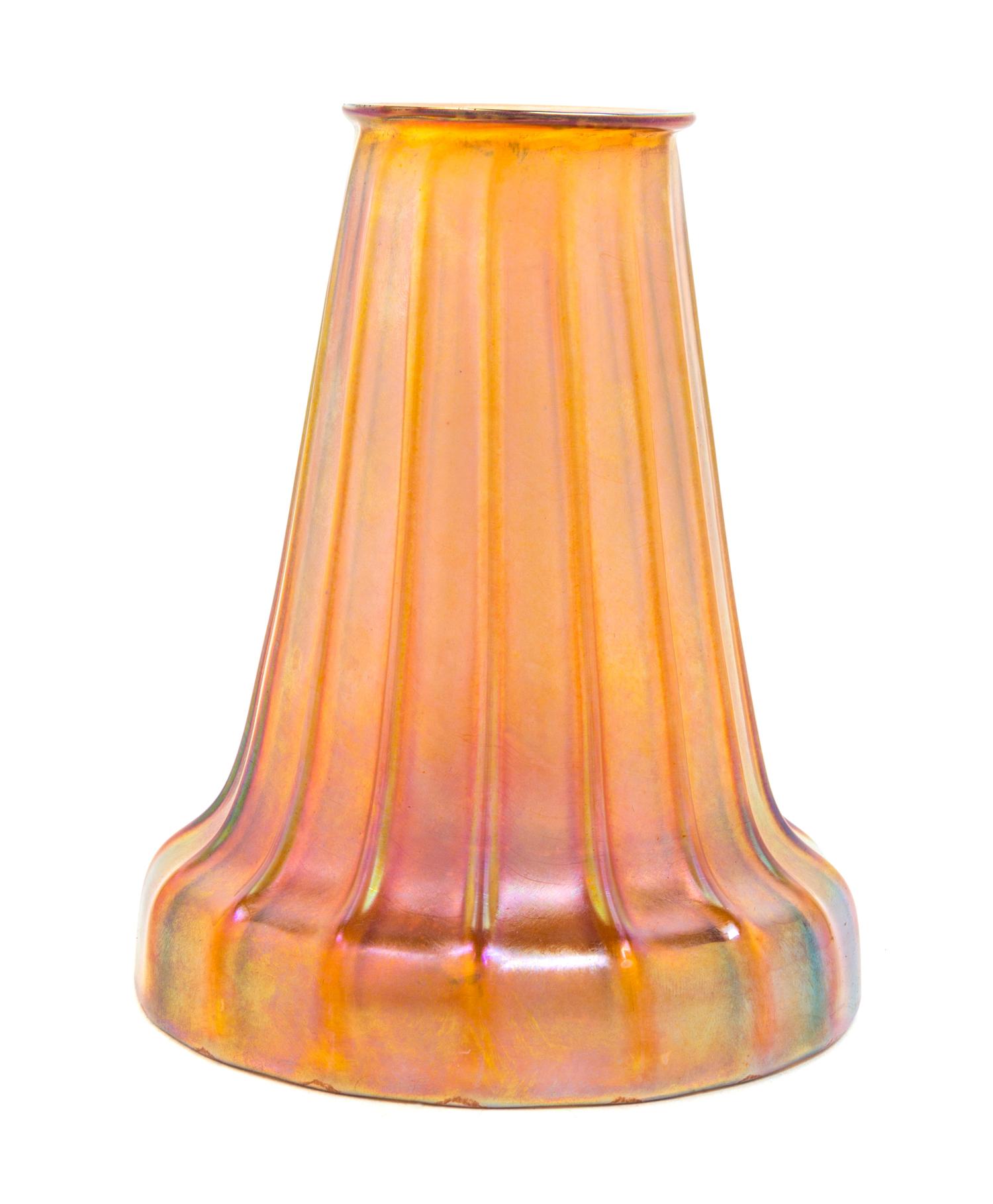 A Quezal Glass Shade Height 5 3/4 inches.