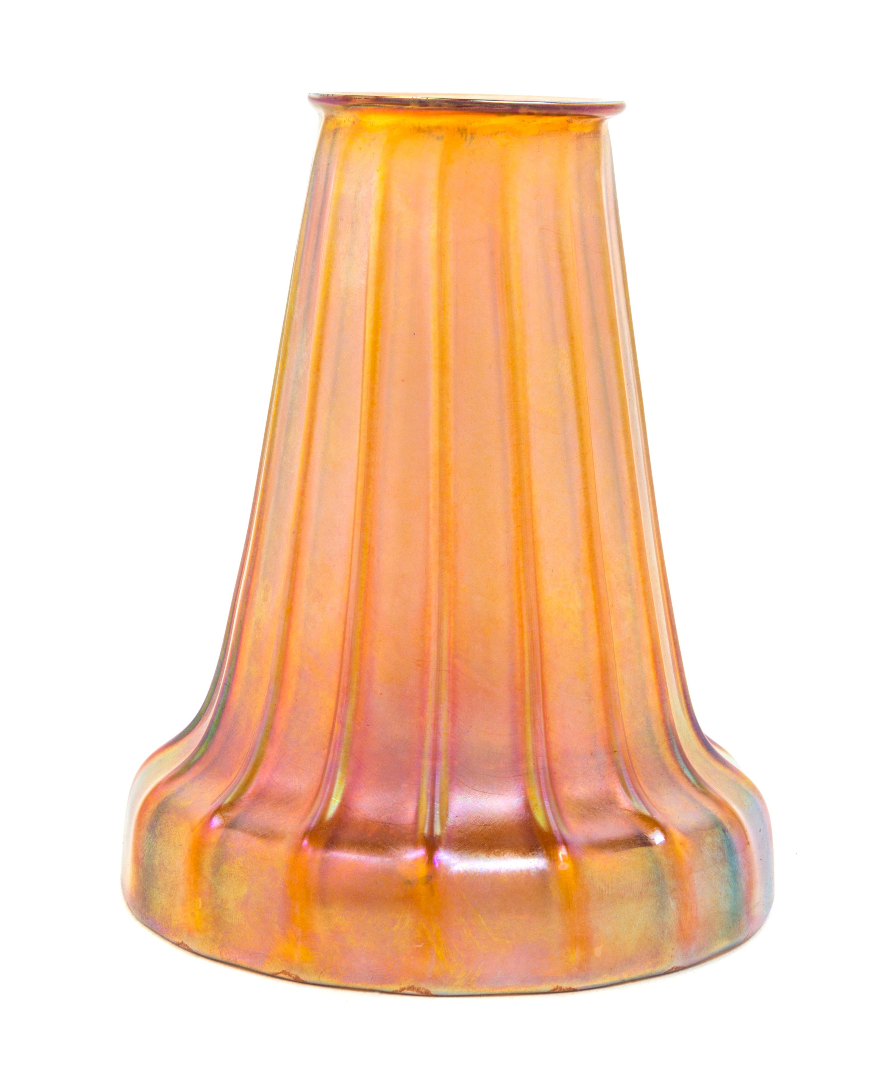 A Quezal Glass Shade Height 5 3/4 inches.