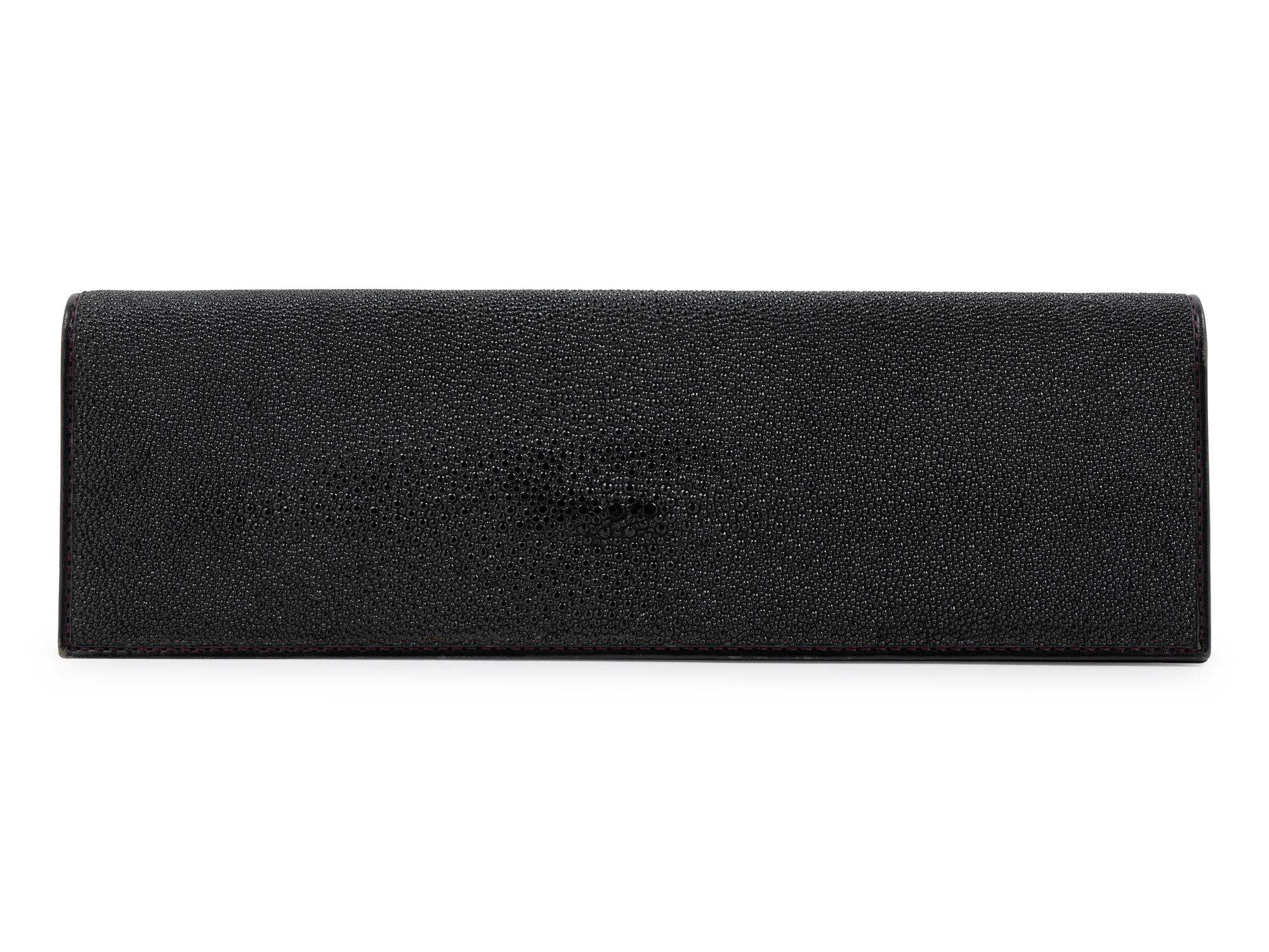 Arte Black Shagreen Clutch, 1990-00s