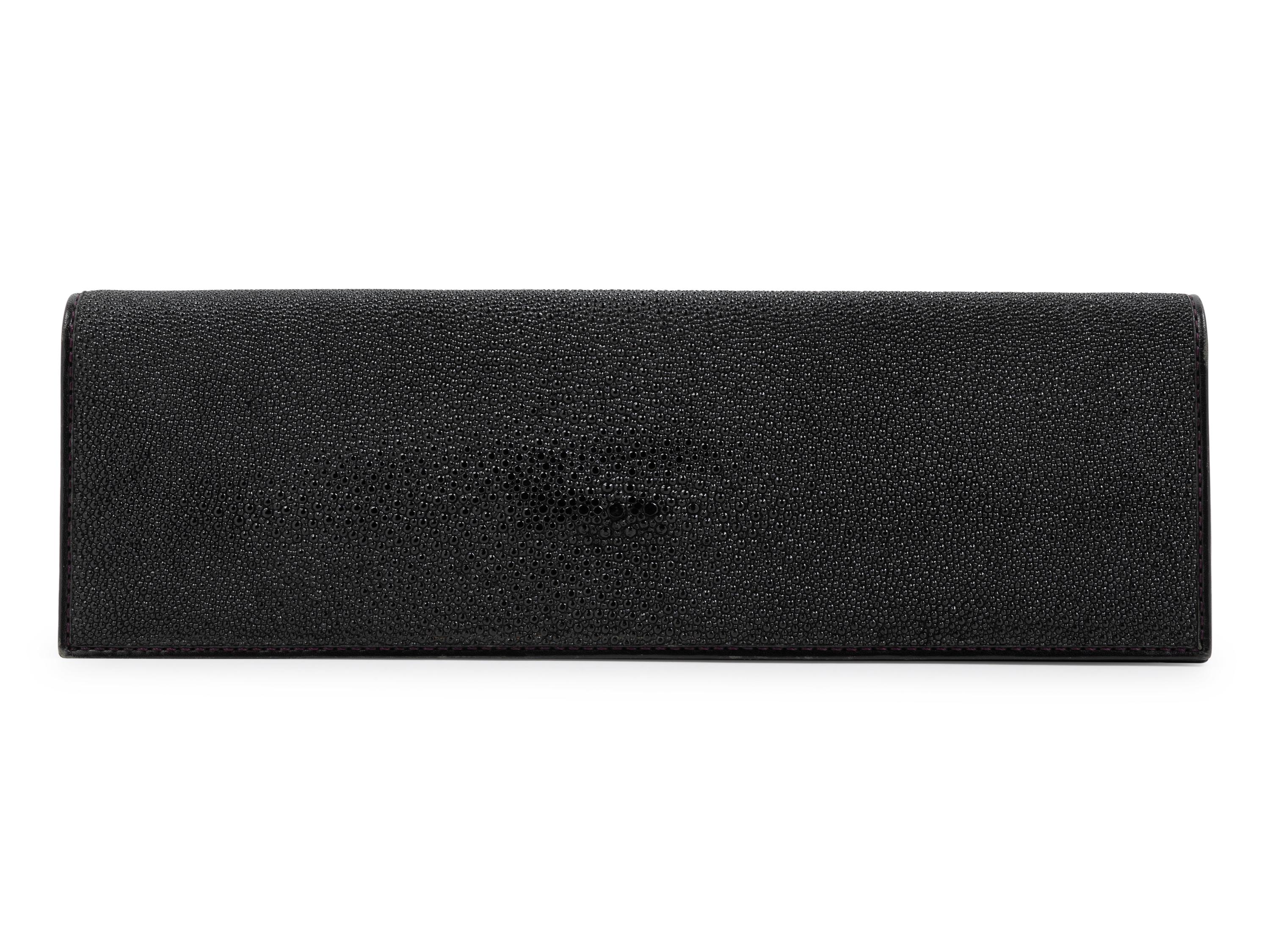 Arte Black Shagreen Clutch, 1990-00s