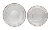 Two American Silver Serving Platters, , comprising a circular example with a gadrooned rim, Gorham Mfg. Co., Providence, RI, and a circ