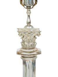 A Pair of Regency Cut-Glass and Silvered Metal Candlesticks Mounted as Lamps — LATE 19TH CENTURY