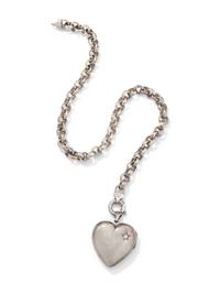 STERLING SILVER HEART LOCKET NECKLACE