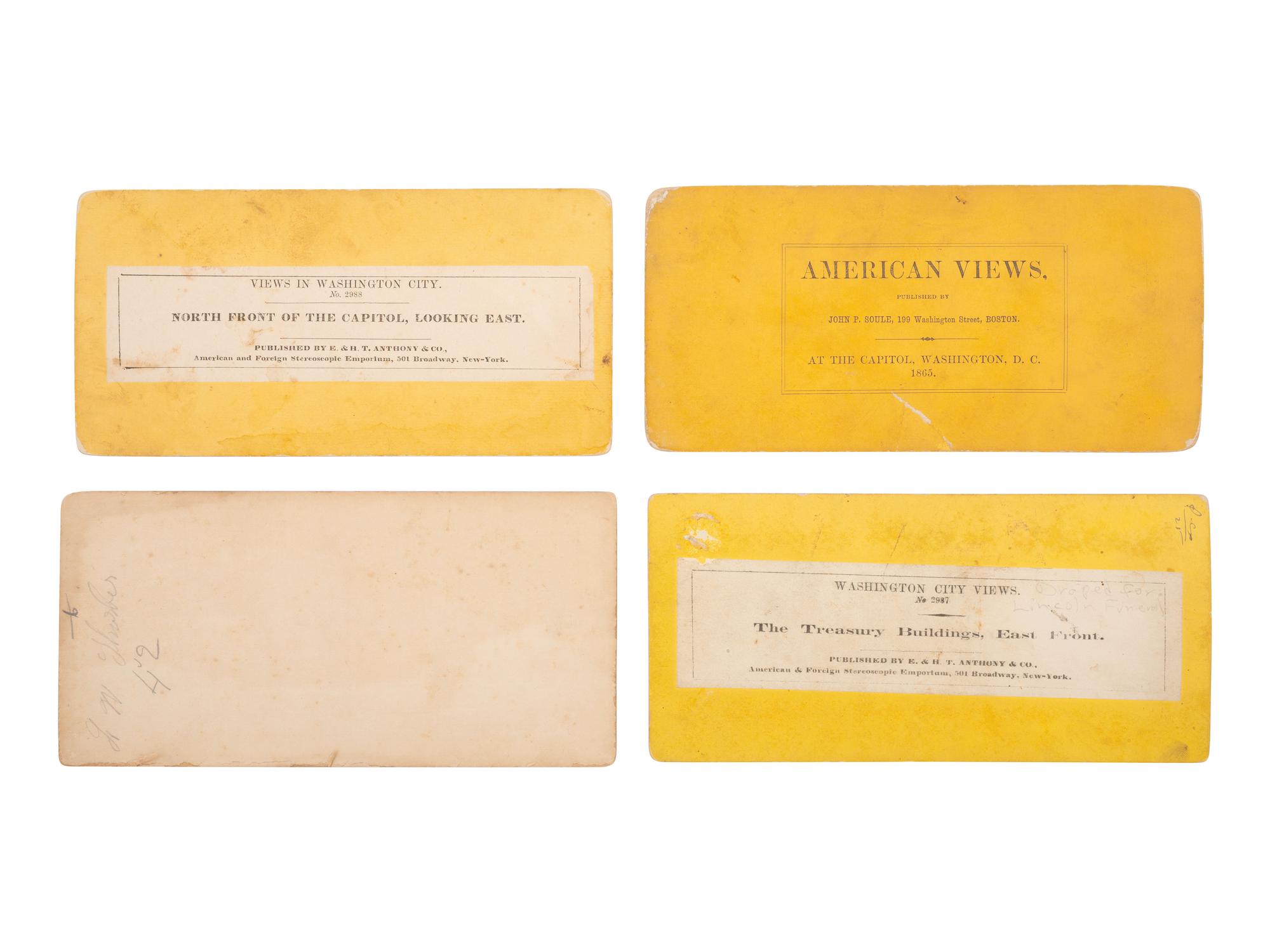 [LINCOLN, Abraham (1809-1865)]. The Lincoln funeral in WASHINGTON. 10 stereoviews, incl. procession.