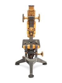 An English Brass and Black Lacquered Microscope