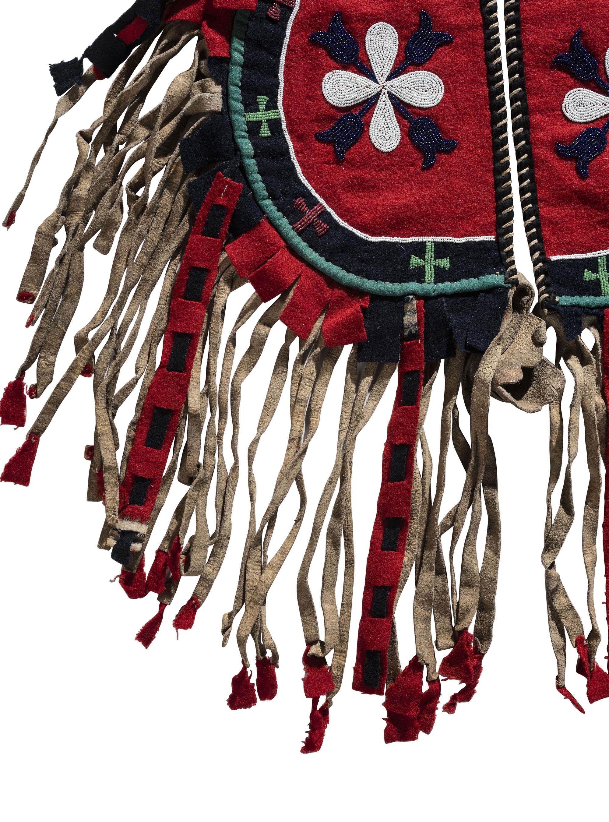 Blackfeet Beaded Wool and Hide Crupper