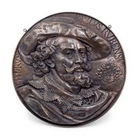 A Continental Patinated Metal Plaque Depicting Peter Paul Rubens