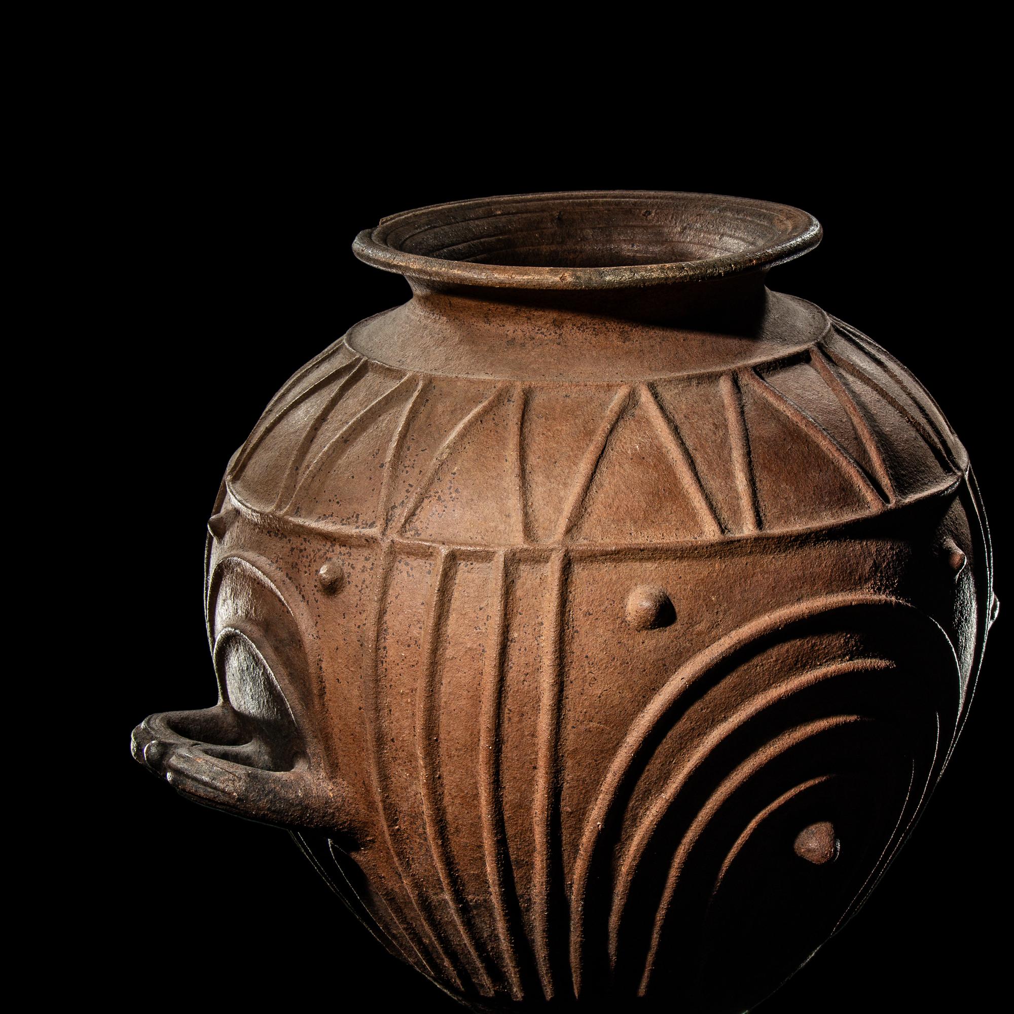 An Etruscan Terracotta Lidded Urn