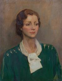 Gustav F. Goetsch, (American, 1877-1969), Portrait in Green