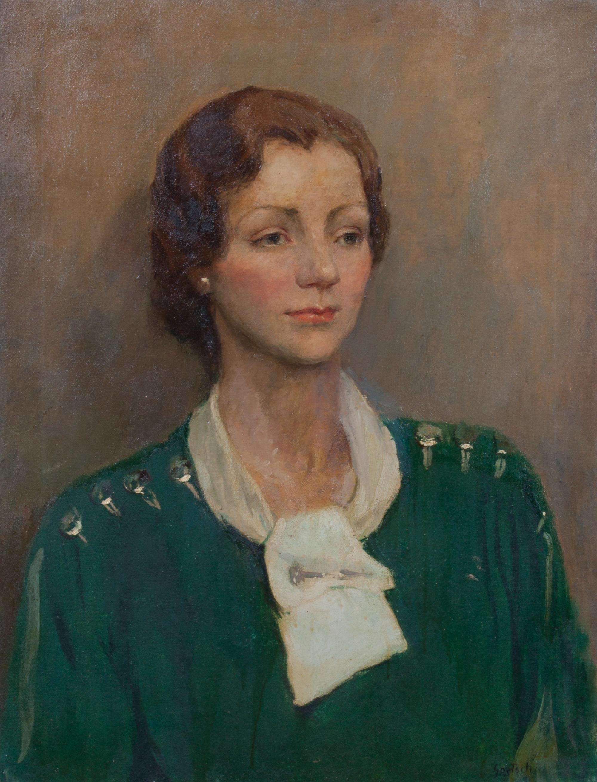 Gustav F. Goetsch, (American, 1877-1969), Portrait in Green