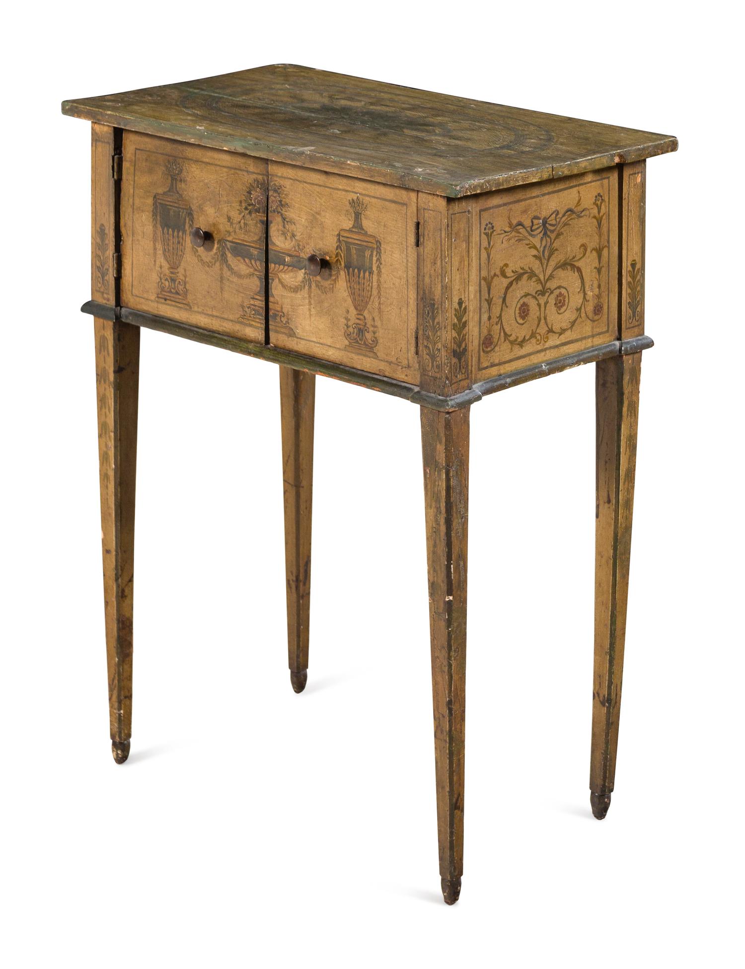 An Italian Painted End Table