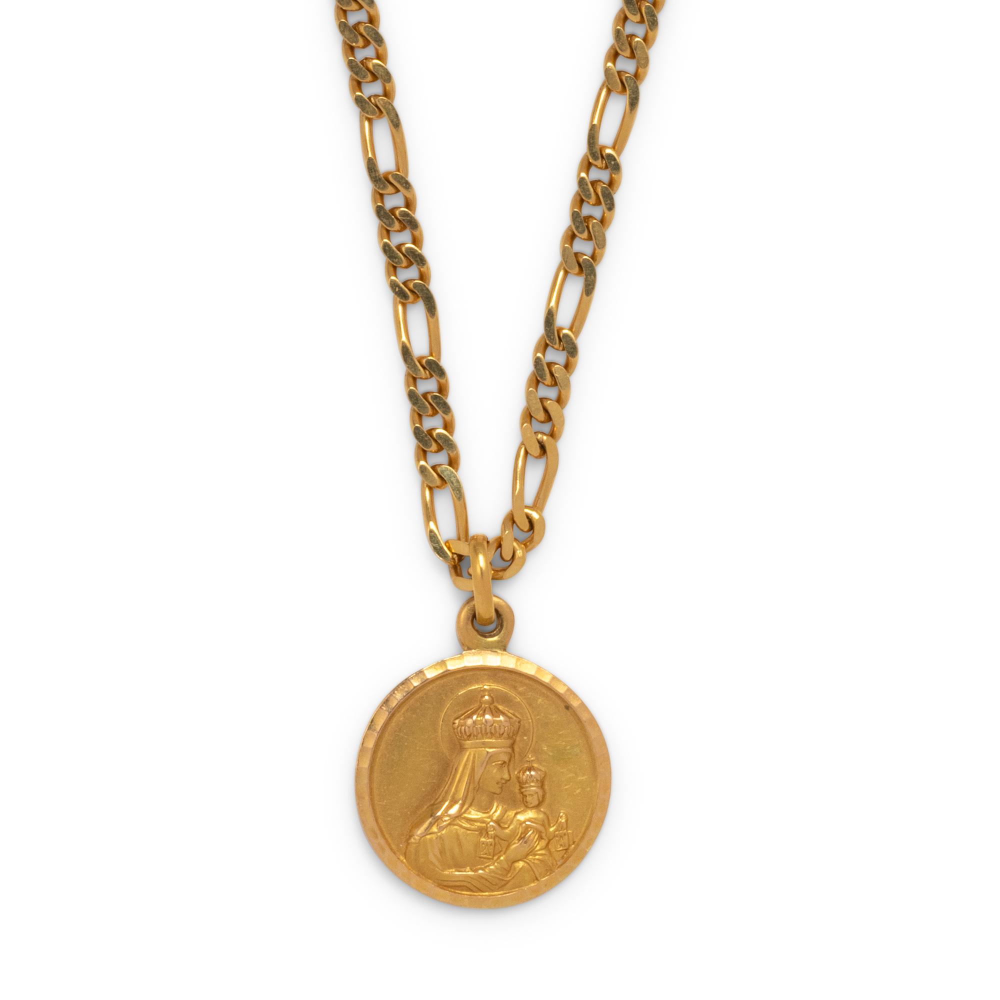 YELLOW GOLD RELIGIOUS PENDANT/NECKLACE
