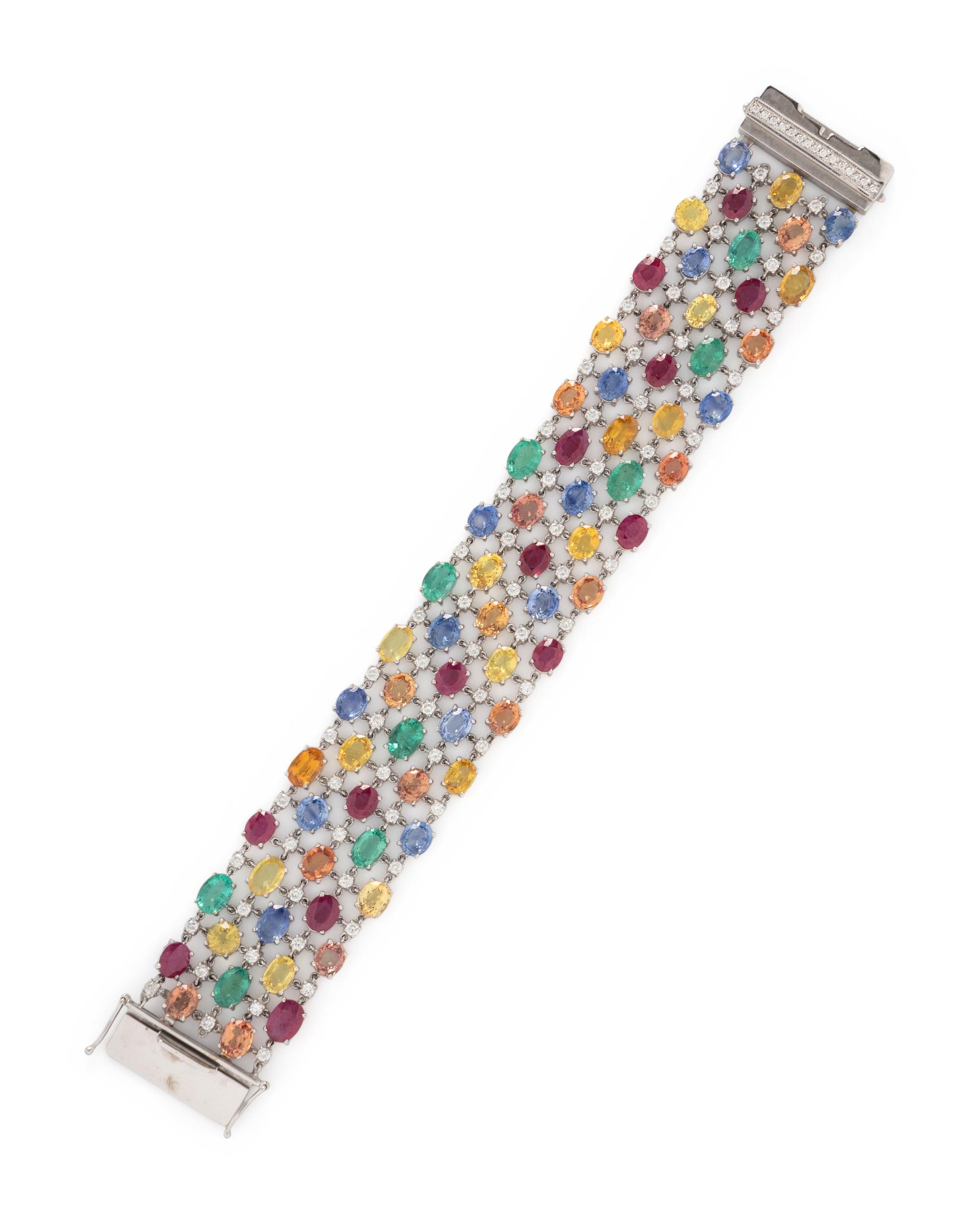 MULTIGEM AND DIAMOND BRACELET