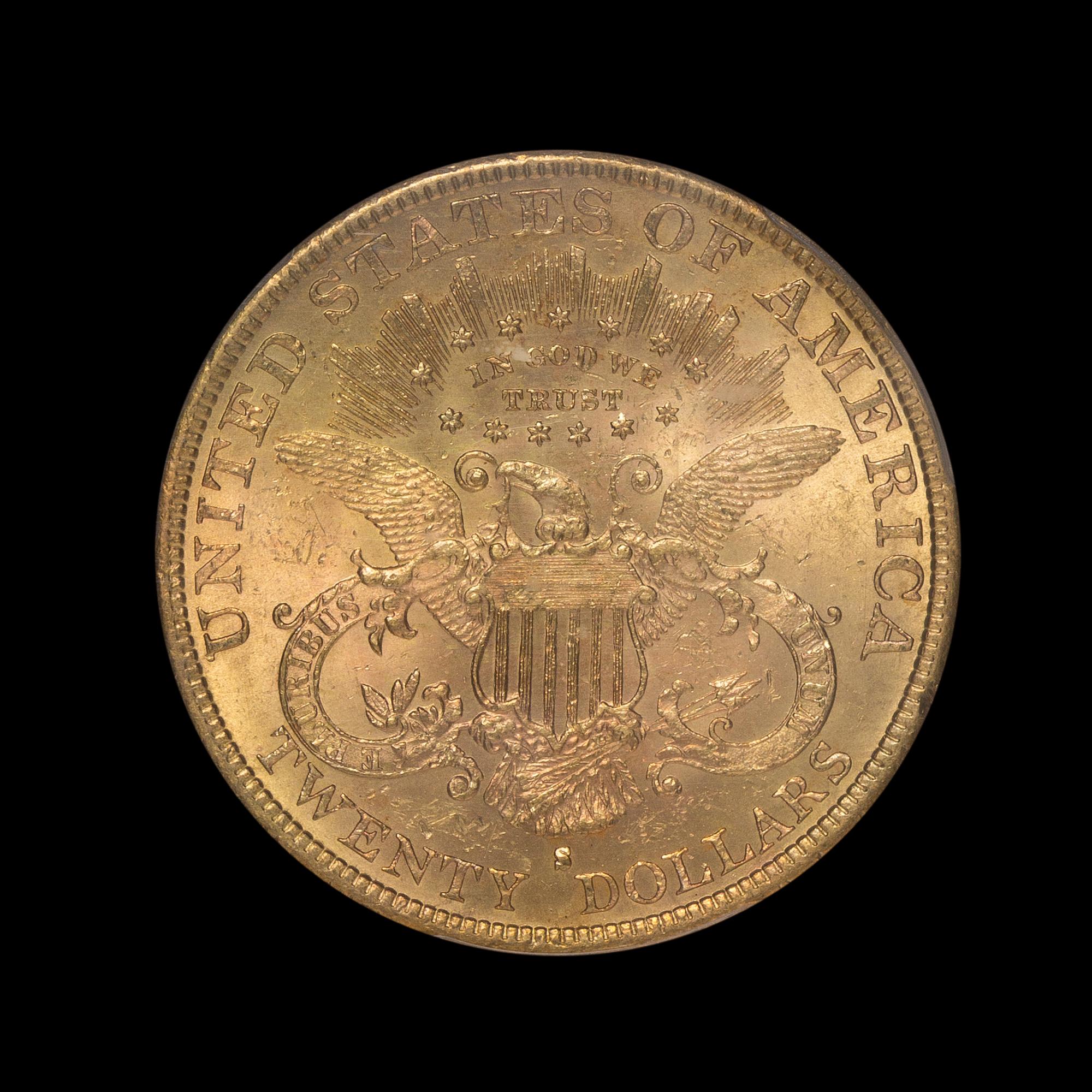 A United States 1889-S Liberty Head $20 Gold Coin
