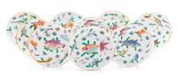 Ten Chinese Famille Rose Porcelain Plates Diameter 10 inches. — 19TH CENTURY