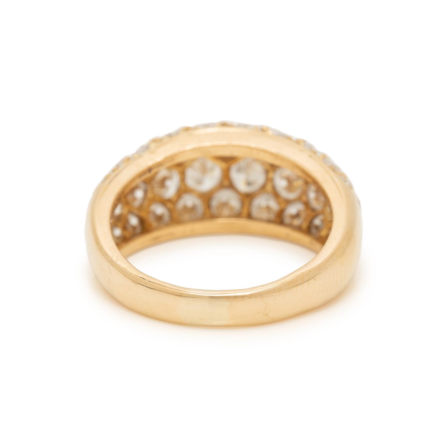 YELLOW GOLD AND DIAMOND BOMBÉ RING