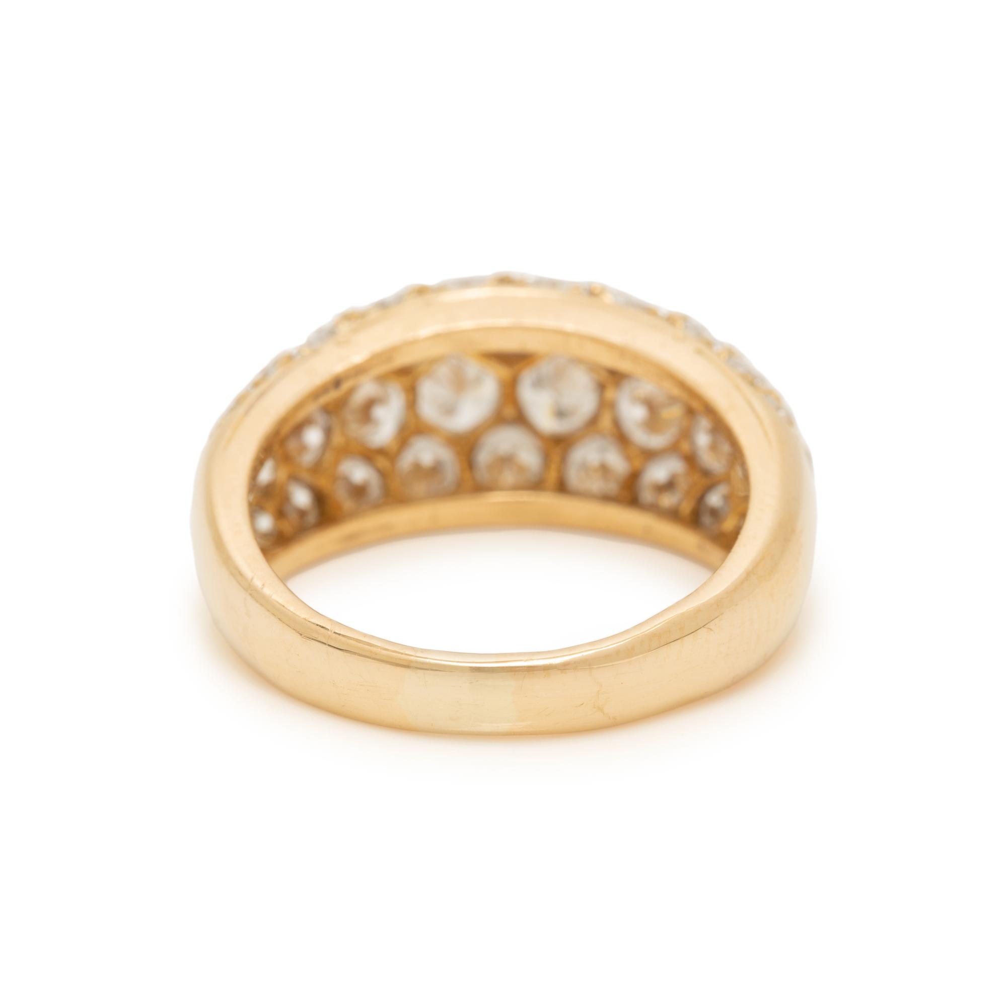 YELLOW GOLD AND DIAMOND BOMBÉ RING