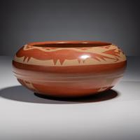 Redware Pottery Bowl, with Avanyu