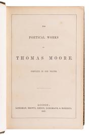 [BINDINGS -- FORE-EDGE PAINTINGS]. MOORE, Thomas (1779-1852). Poetical Works. London: Longman, Brown, Green, Longmans, & Roberts, 1857.