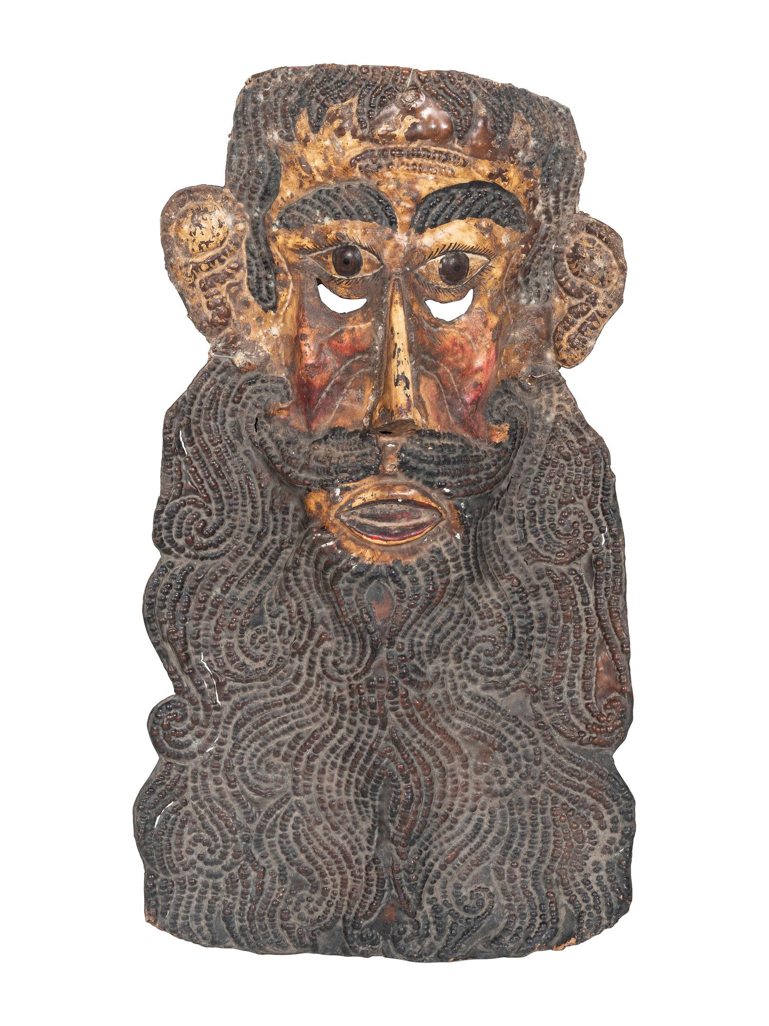 Five Mexican Copper Festival Masks