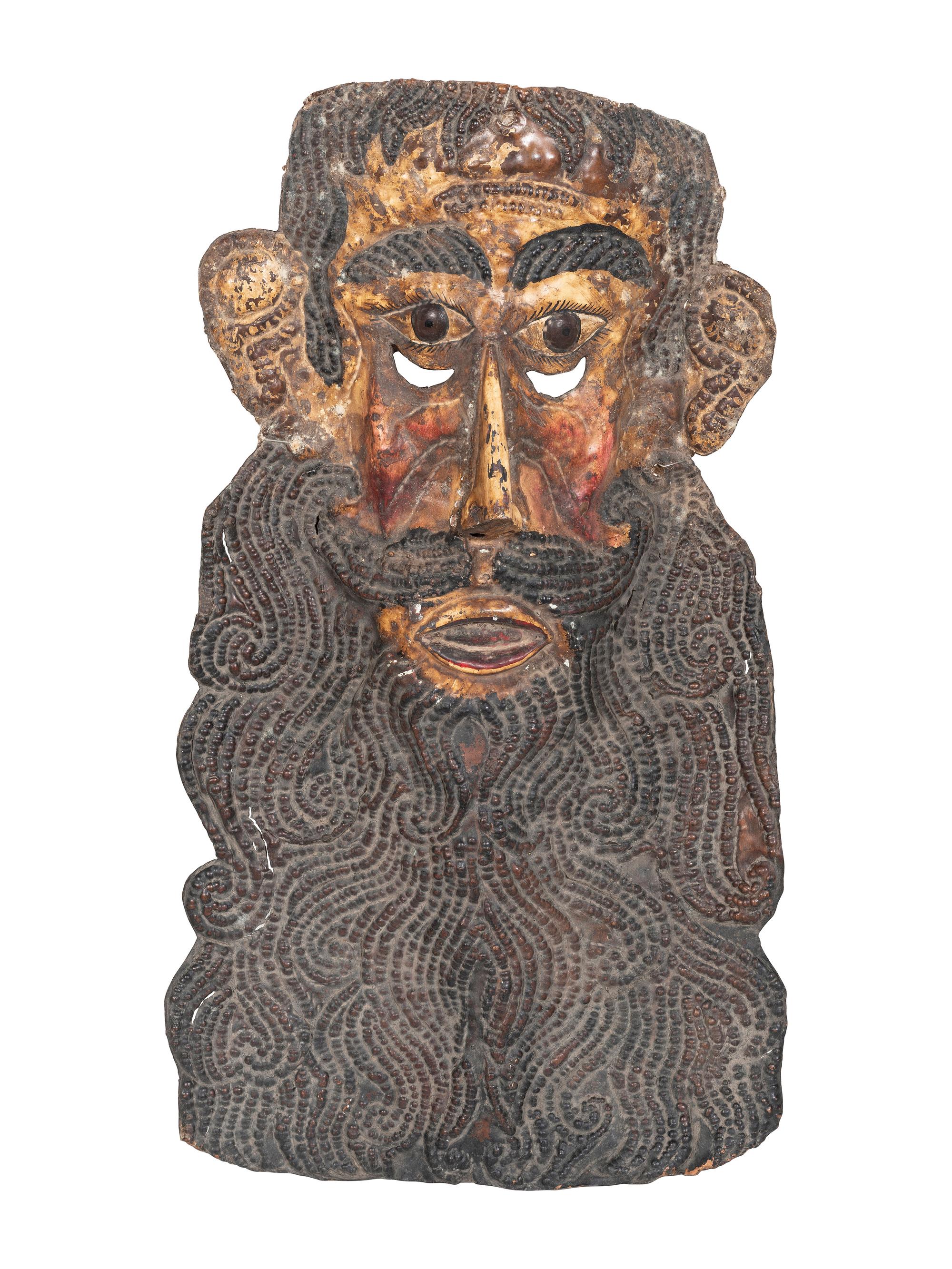 Five Mexican Copper Festival Masks