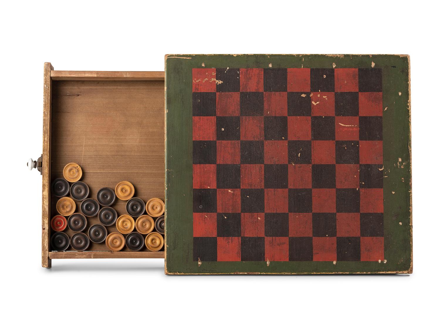 A Country Black, Green and Red Painted Game Board