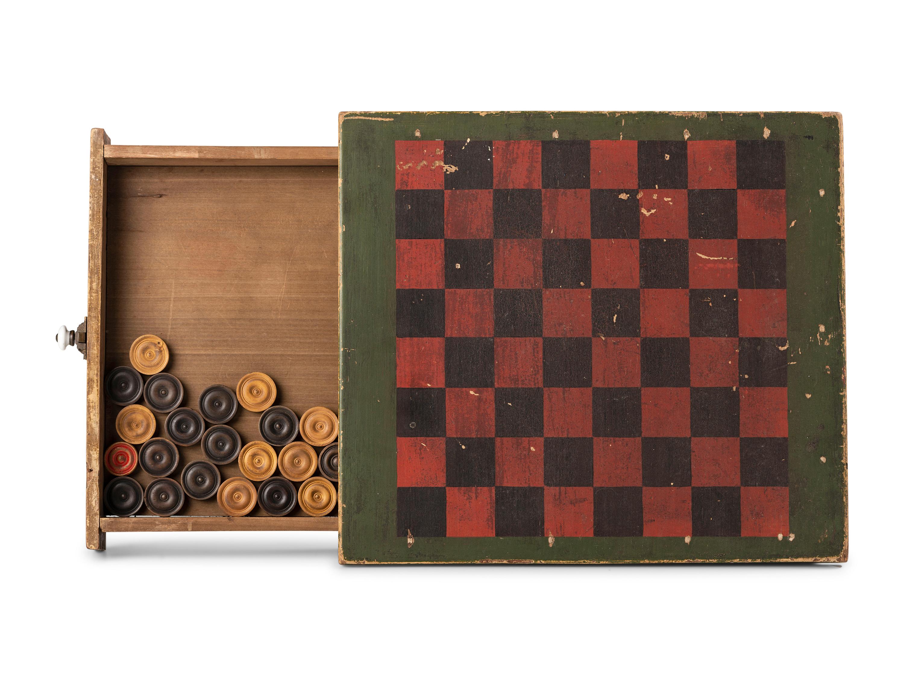 A Country Black, Green and Red Painted Game Board
