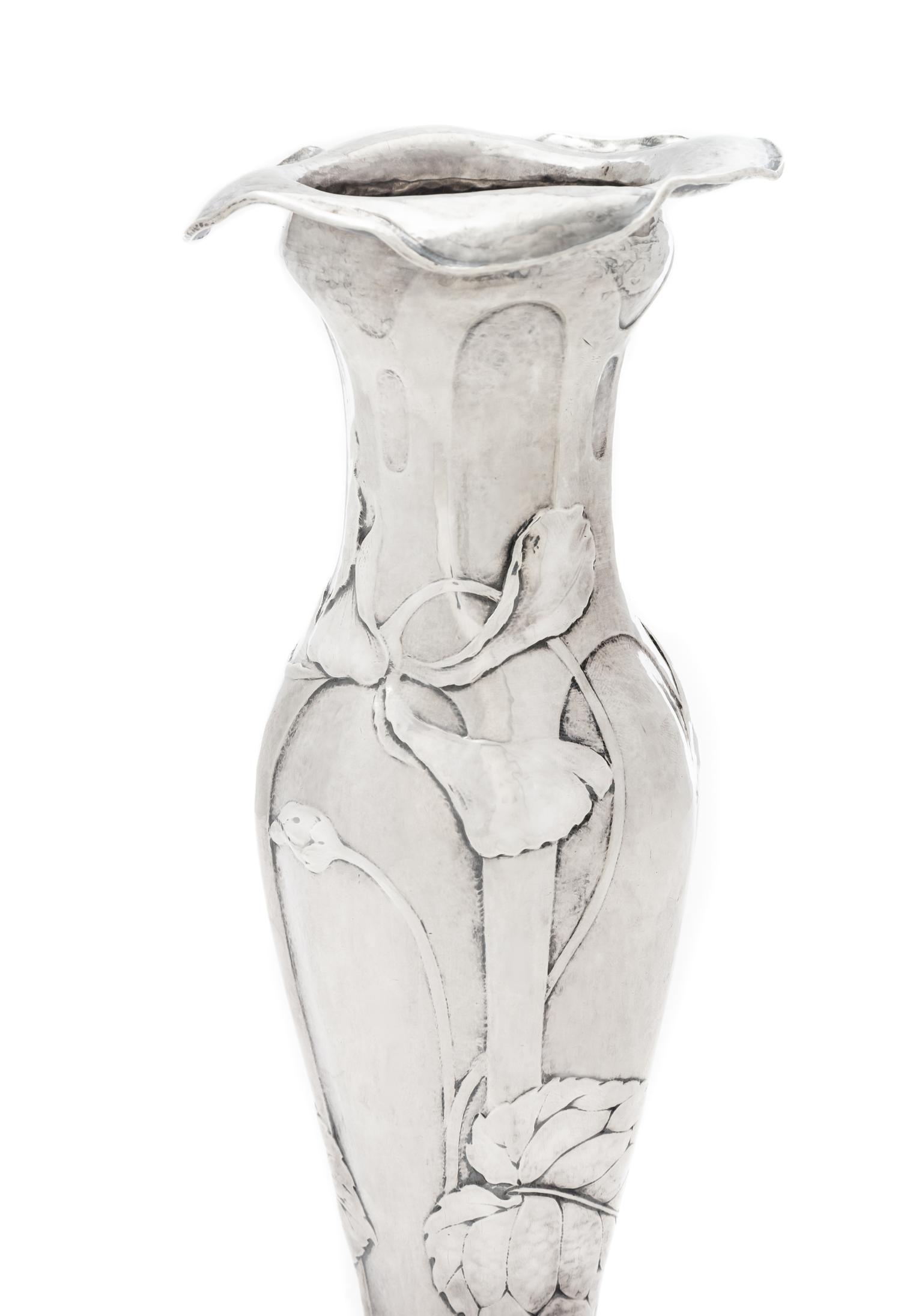 A Gorham Martelé Silver Vase