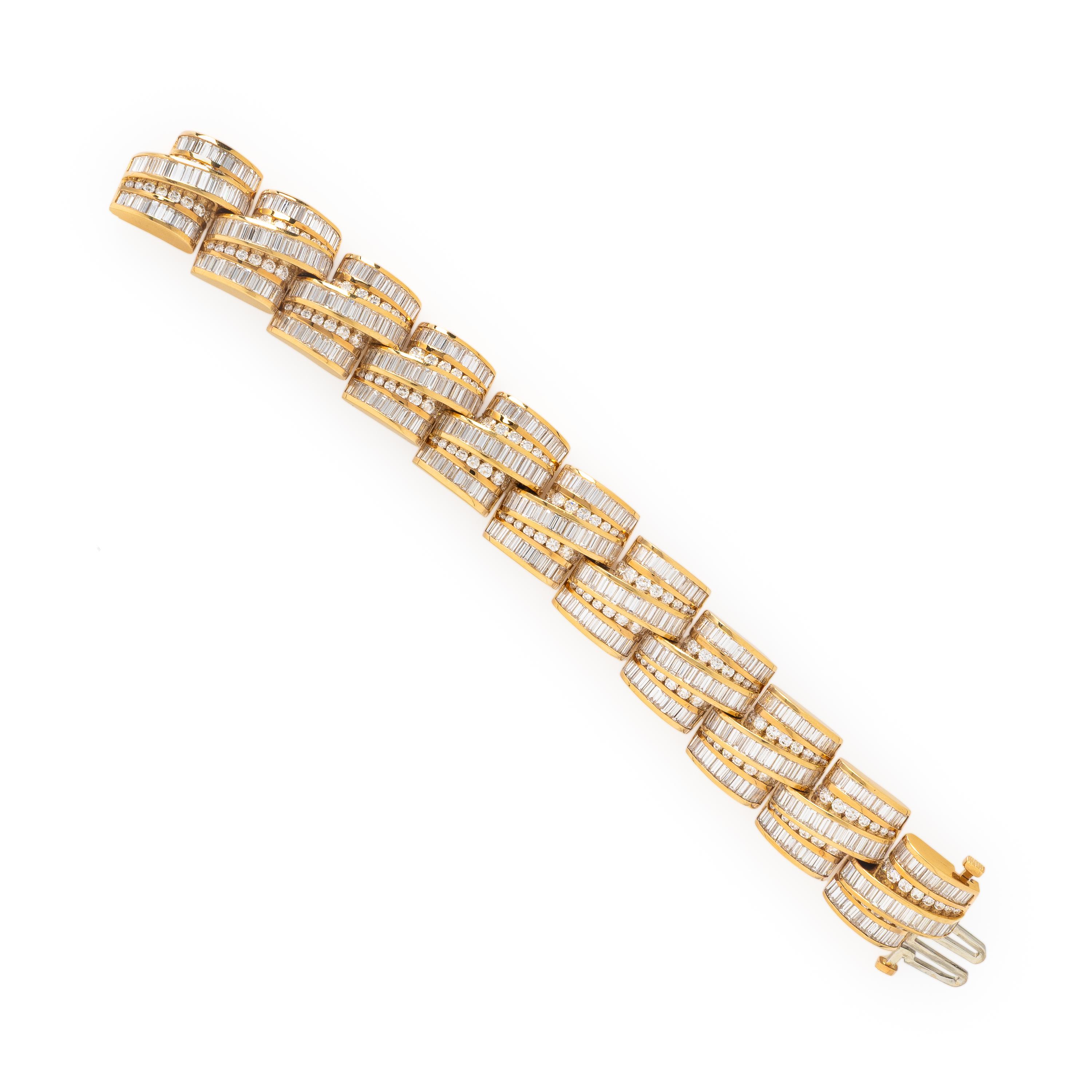 Charles Krypell, Diamond and Yellow Gold Bracelet