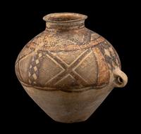 A Chinese Painted Pottery Handled Jar