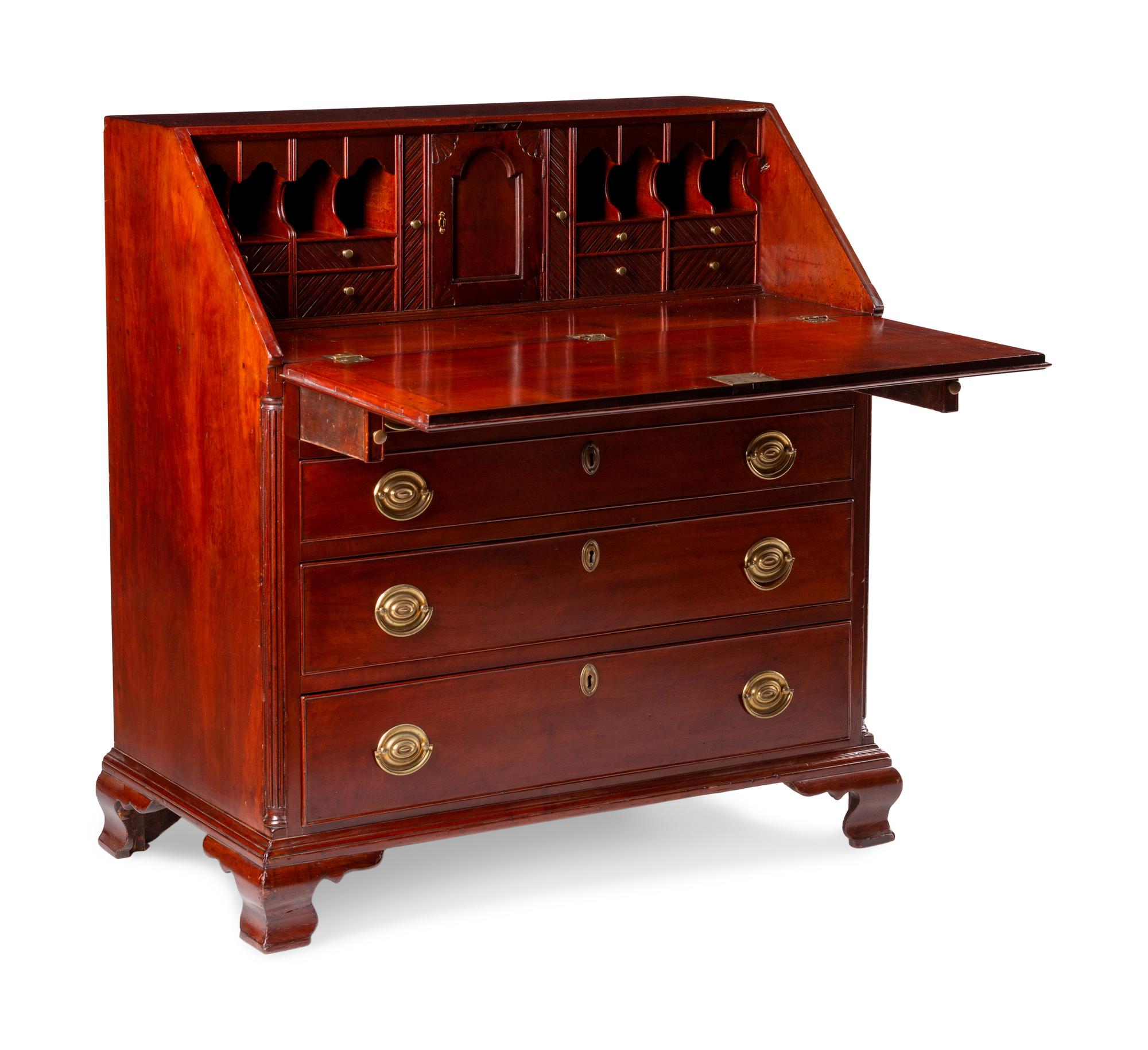 A George III Style Mahogany Slant-Front Bureau
