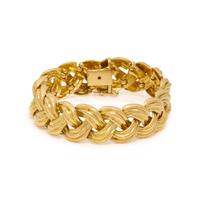 FRENCH, YELLOW GOLD NECKLACE AND BRACELET